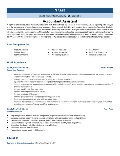 accountant assistant resume examples|Accounting Assistant Resume: Sample, Job Description & Tips